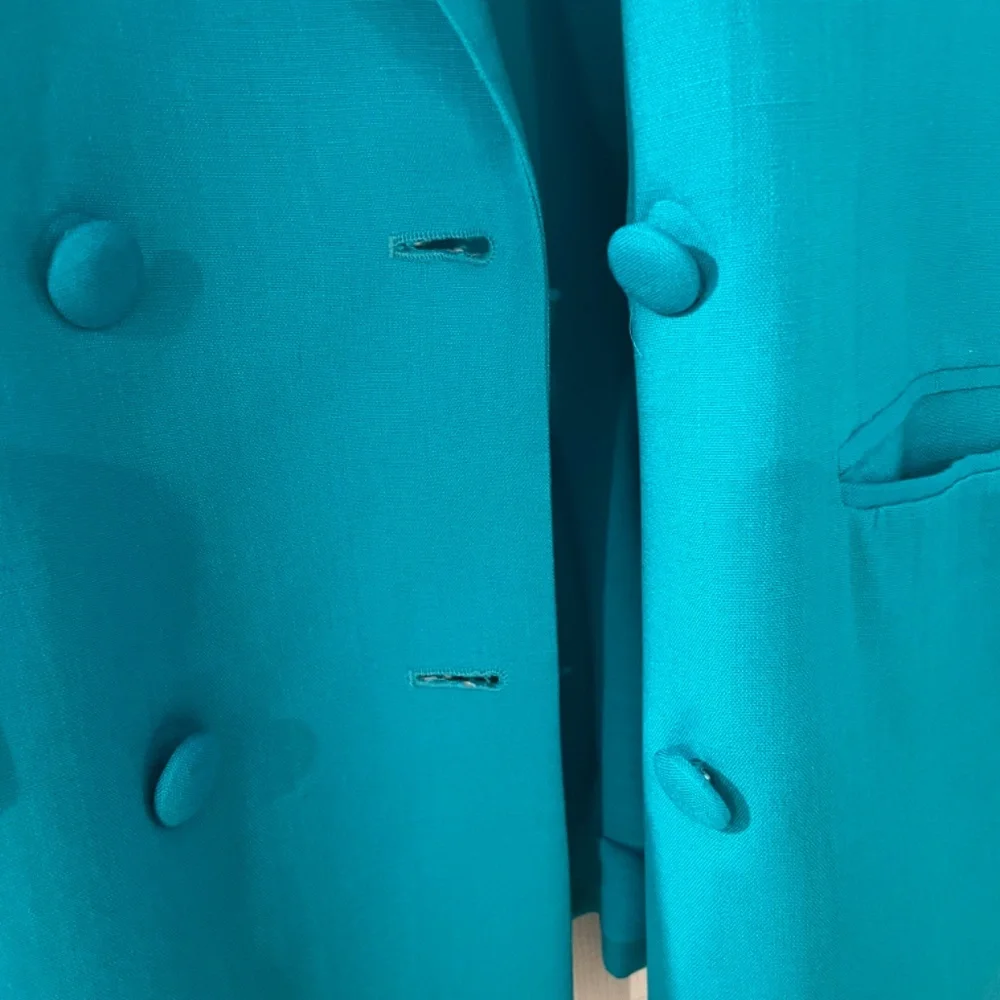 Vintage christian Dior women's skirt suit blue buttons read for sizing